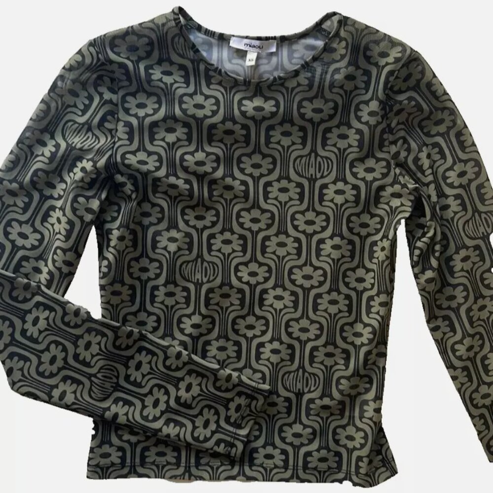 Miaou Mesh Long Sleeve Top